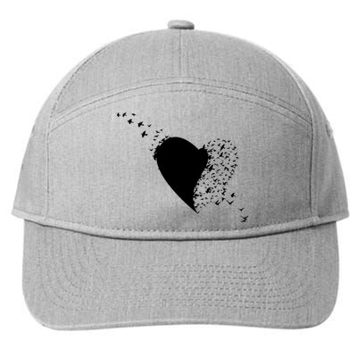 Bird Flocking Heart 7-Panel Snapback Hat