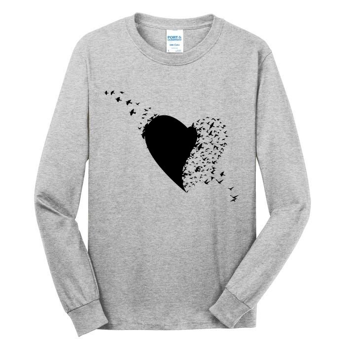 Bird Flocking Heart Tall Long Sleeve T-Shirt