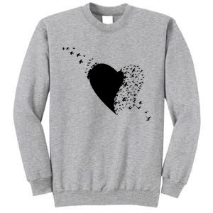 Bird Flocking Heart Tall Sweatshirt