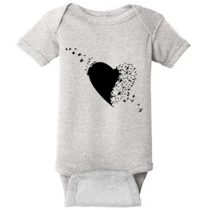 Bird Flocking Heart Baby Bodysuit