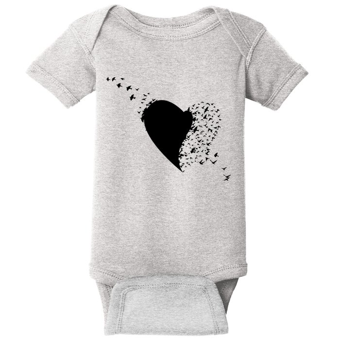 Bird Flocking Heart Baby Bodysuit