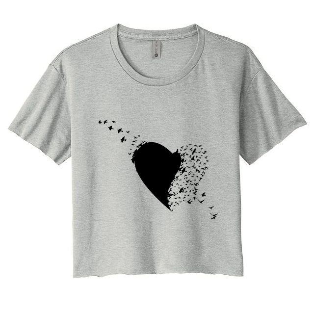 Bird Flocking Heart Crop Top