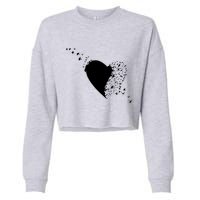Bird Flocking Heart Cropped Pullover Crew