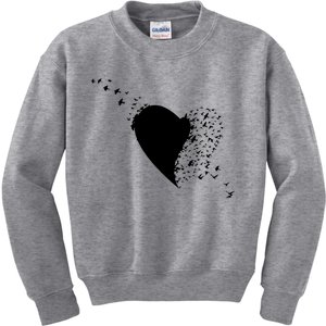 Bird Flocking Heart Kids Sweatshirt