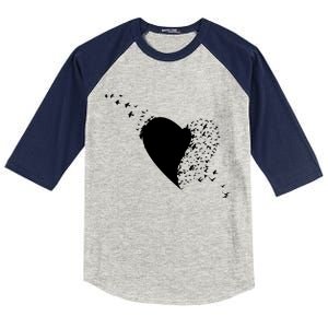 Bird Flocking Heart Kids Colorblock Raglan Jersey