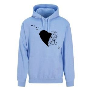 Bird Flocking Heart Unisex Surf Hoodie