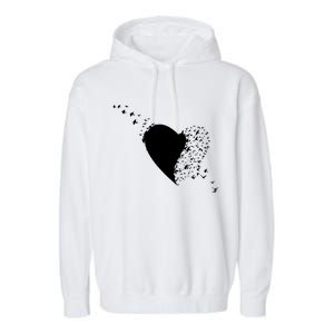 Bird Flocking Heart Garment-Dyed Fleece Hoodie