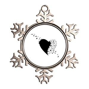 Bird Flocking Heart Metallic Star Ornament