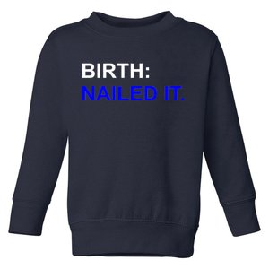 Birth: Nailed It. Funny Toddler Sweatshirt