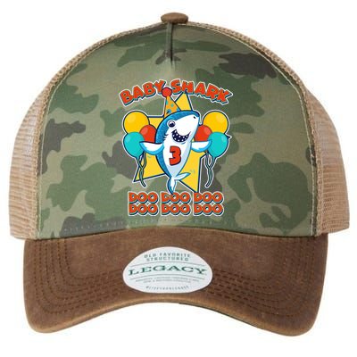 Birthday Baby Shark Doo Age 3 Legacy Tie Dye Trucker Hat