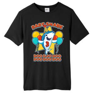 Birthday Baby Shark Doo Age 3 Tall Fusion ChromaSoft Performance T-Shirt