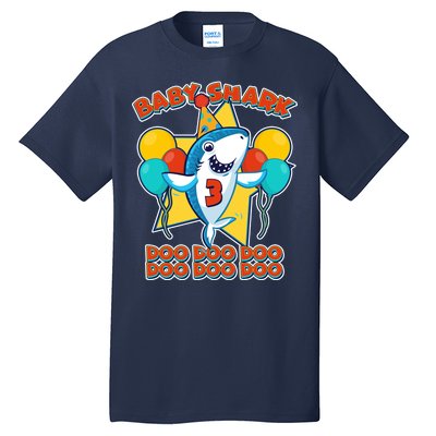 Birthday Baby Shark Doo Age 3 Tall T-Shirt