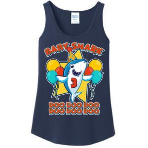 Birthday Baby Shark Doo Age 3 Ladies Essential Tank