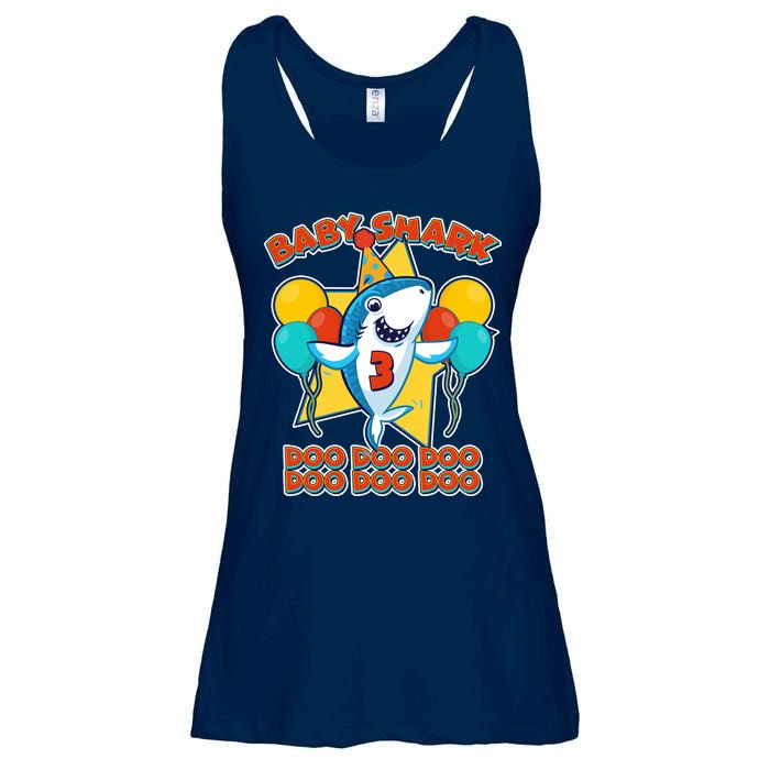 Birthday Baby Shark Doo Age 3 Ladies Essential Flowy Tank