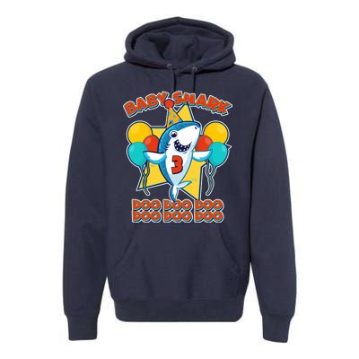 Birthday Baby Shark Doo Age 3 Premium Hoodie