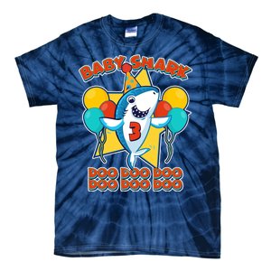 Birthday Baby Shark Doo Age 3 Tie-Dye T-Shirt