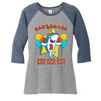 Birthday Baby Shark Doo Age 3 Women's Tri-Blend 3/4-Sleeve Raglan Shirt