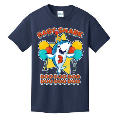 Birthday Baby Shark Doo Age 3 Kids T-Shirt
