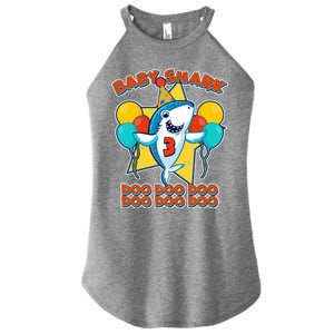 Birthday Baby Shark Doo Age 3 Women's Perfect Tri Rocker Tank