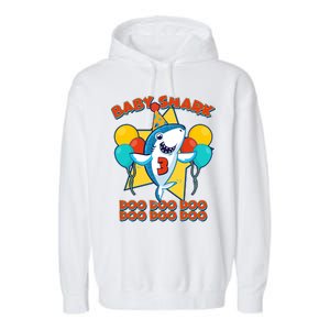 Birthday Baby Shark Doo Age 3 Garment-Dyed Fleece Hoodie