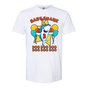 Birthday Baby Shark Doo Age 3 Softstyle CVC T-Shirt