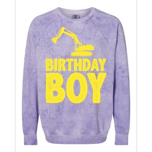 Birthday Boy Construction Crew Colorblast Crewneck Sweatshirt