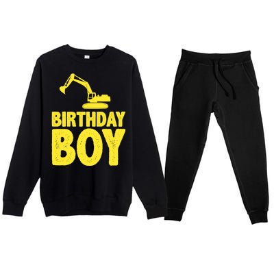 Birthday Boy Construction Crew Premium Crewneck Sweatsuit Set