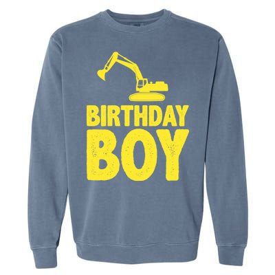 Birthday Boy Construction Crew Garment-Dyed Sweatshirt