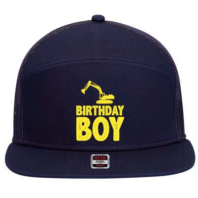 Birthday Boy Construction Crew 7 Panel Mesh Trucker Snapback Hat