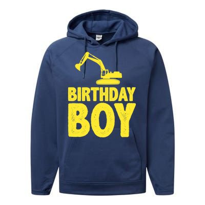 Birthday Boy Construction Crew Performance Fleece Hoodie