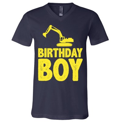 Birthday Boy Construction Crew V-Neck T-Shirt