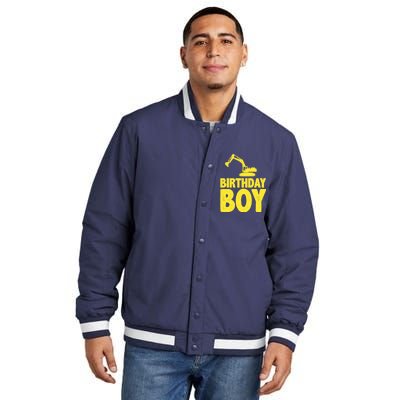 Birthday Boy Construction Crew Insulated Varsity Jacket