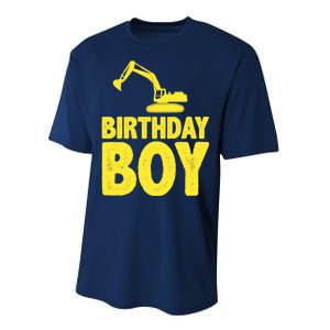 Birthday Boy Construction Crew Performance Sprint T-Shirt