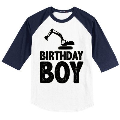 Birthday Boy Construction Crew Baseball Sleeve Shirt