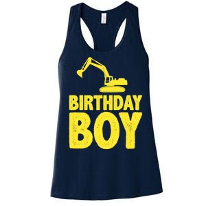 Birthday Boy Construction Crew Women's Racerback Tank