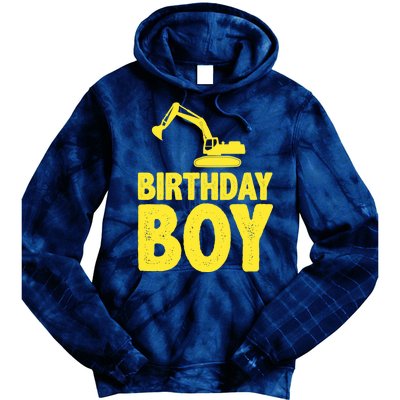 Birthday Boy Construction Crew Tie Dye Hoodie