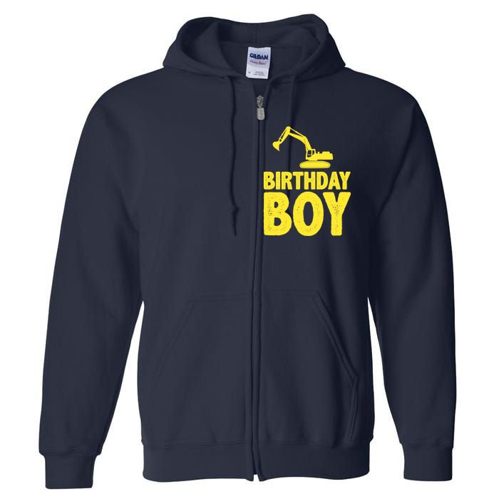 Birthday Boy Construction Crew Full Zip Hoodie