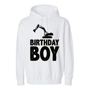 Birthday Boy Construction Crew Garment-Dyed Fleece Hoodie