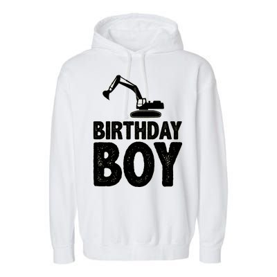 Birthday Boy Construction Crew Garment-Dyed Fleece Hoodie