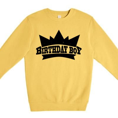 Birthday Boy Crown Classic Logo Premium Crewneck Sweatshirt