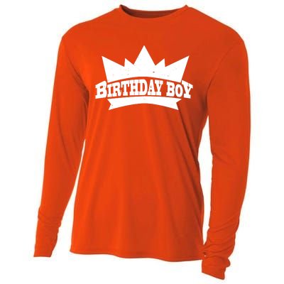 Birthday Boy Crown Classic Logo Cooling Performance Long Sleeve Crew