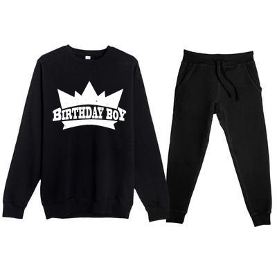 Birthday Boy Crown Classic Logo Premium Crewneck Sweatsuit Set