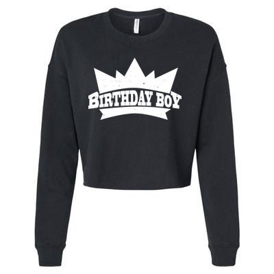 Birthday Boy Crown Classic Logo Cropped Pullover Crew