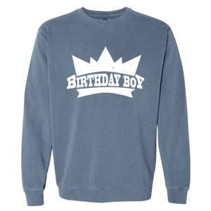 Birthday Boy Crown Classic Logo Garment-Dyed Sweatshirt