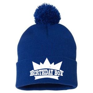 Birthday Boy Crown Classic Logo Pom Pom 12in Knit Beanie