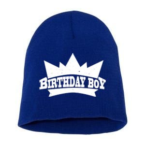 Birthday Boy Crown Classic Logo Short Acrylic Beanie