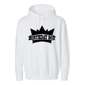 Birthday Boy Crown Classic Logo Garment-Dyed Fleece Hoodie