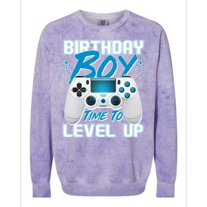 Birthday Boy Time To Level Up Video Gamer Colorblast Crewneck Sweatshirt