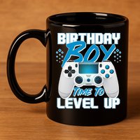 Birthday Boy Time To Level Up Video Gamer 11oz C Handle Ceramic Mug