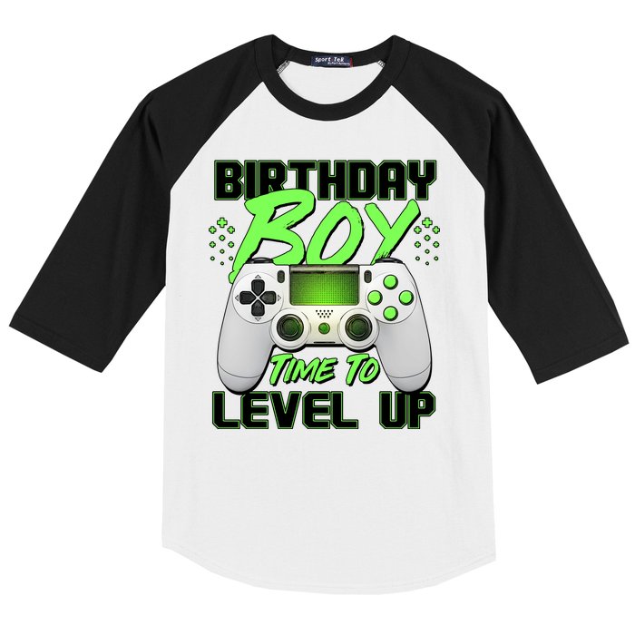 Birthday Boy Time To Level Up Video Gamer Baseball Sleeve Shirt